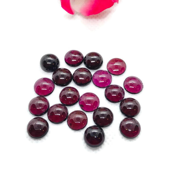 9MM Garnet Round Cabs, Pack of 6 Pc, Good quality Cabochons , natural red garnet , red garnet cabs , Origin India