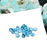 4MM Blue Topaz Round Cut- Pack of 4 Pcs - Swiss Blue Topaz Cut - Loose Stone - Natural Blue Topaz loose stone