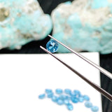 4MM Blue Topaz Round Cut- Pack of 4 Pcs - Swiss Blue Topaz Cut - Loose Stone - Natural Blue Topaz loose stone