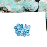 4MM Blue Topaz Round Cut- Pack of 4 Pcs - Swiss Blue Topaz Cut - Loose Stone - Natural Blue Topaz loose stone