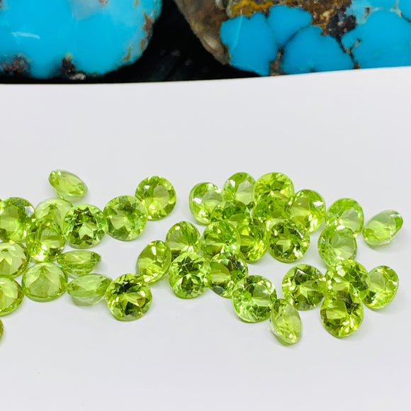 Peridot Cut 6mm Pack of 4 pcs - Natural Peridot Round Cut - Peridot loose Stones