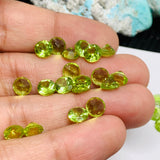 7MM Peridot Round faceted Pack of 1 PC - Natural Peridot Round Cut - Peridot loose Stones .Peridot faceted cabs