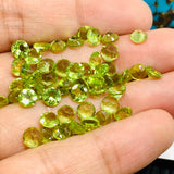 7MM Peridot Round faceted Pack of 1 PC - Natural Peridot Round Cut - Peridot loose Stones .Peridot faceted cabs