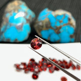 Garnet Round Cut 6mm pack of 6 pcs - Garnet  Cut Cabochon - Garnet Loose Stone - AAA Quality Stones