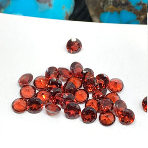 Garnet Round Cut 5 mm pack of 8 pcs - Garnet Cut Cabochon - Garnet Loose Stone - AAA Quality Stones, Code G18 +