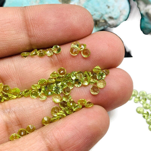 Peridot  Cut 3 mm Pack of 10 pcs - Natural Peridot Round Cut - Peridot loose Stones