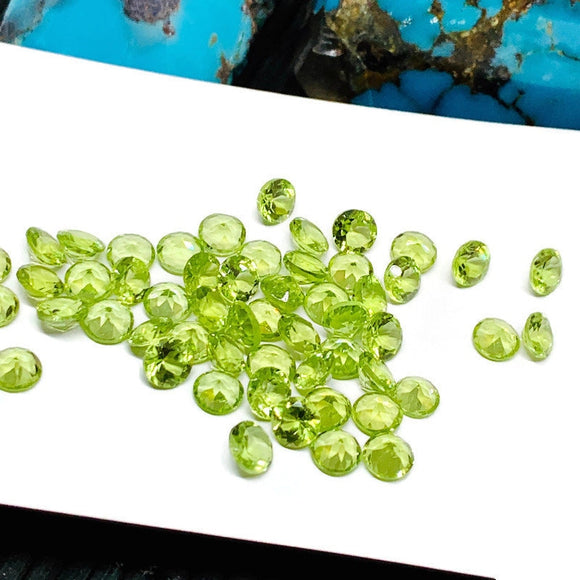 Peridot 4mm faceted Pack of 8 pcs - Natural Peridot Round Cut - Peridot loose Stones