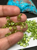 Peridot oval 4x6 mm cut stone - Pack of 8 pcs  - Natural Peridot Faceted oval   - Peridot loose Stones