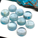 Aquamarine Round Cabs 7 mm - Code B2 - Aquamarine cabochon Pack of 2 Pcs AAA Quality cabs- Blue Aquamarine