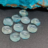 Aquamarine Round Cabs 7 mm - Code B2 - Aquamarine cabochon Pack of 2 Pcs AAA Quality cabs- Blue Aquamarine