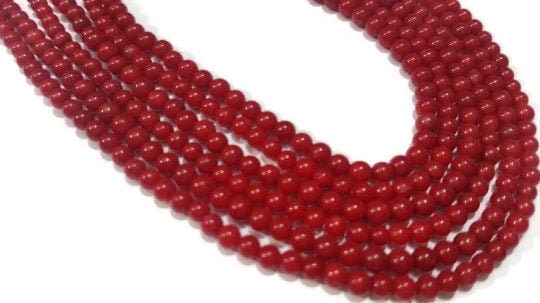 Coral Round beads 3mm, Chinese Coral , Length 16