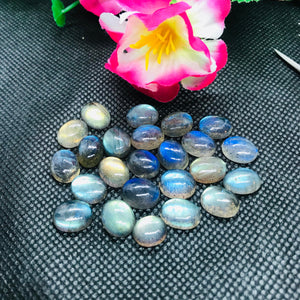 Labradorite Oval 9X11 MM  Cabs. Natural Blue Fire Cabs , Gemstone cabs pack of 6 pc , Gemstone cabs