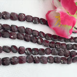 Garnet faceted Square 6MM , Length 8 Inch , Natural Indian Red garnet , garnet briolette shape , Garnet square beads