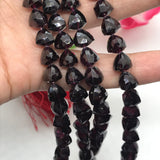 Garnet faceted Pyramid  6 MM  , Length 8 Inch , Natural Indian Red garnet , garnet briolette shape , Garnet Fancy shape