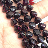 Garnet faceted Pyramid 6 MM , Length 8 Inch , Natural Indian Red garnet , garnet briolette shape , Garnet Fancy shape