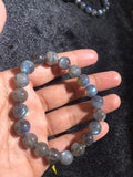 8MM Labradorite Round Bracelet , Top Quality perfect round shape . Yellow and Blue Fire AAA Grade