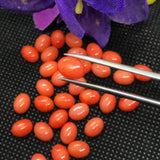Sea bamboo Coral 8X6 MM cabochon , Pink coral Cabs, Gemstone loose cabs . Pink cabochon. Ring size cabs. earring pair , Pack of 4 Pcs.