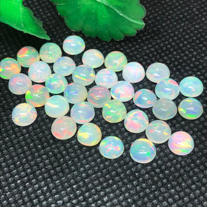 6MM Ethiopian Opal 2 Pcs Code #03- AAA Quality (3A Grade) Opal Cabochon - Ethiopian Opal Round Cabochon