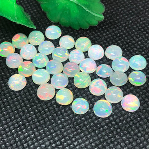 6MM Ethiopian Opal 5 Pcs Code #03- AAA Quality (3A Grade) Opal Cabochon - Ethiopian Opal Round Cabochon