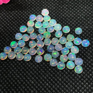 Ethiopian Opal Cabochon Pack 16 Pcs- 4mm Size Code #03- AAA Quality (3A Grade) Opal Cabochon - Ethiopian Opal Round Cabochon