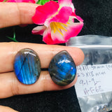 Labradorite Cabochon 24X17 ,23X18 MM AAA,Code (F-68) weight 9.1-gm Labradorite Cabochon- Labradorite Gemstone- Pack of 2 Pcs.