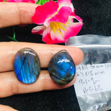 Labradorite Cabochon  24X17 ,23X18 MM  AAA,Code (F-68) weight 9.1-gm Labradorite  Cabochon- Labradorite Gemstone- Pack of 2 Pcs.