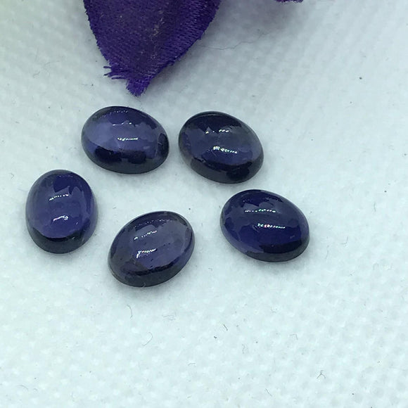 Iolite 7X9MM Oval cabs Size- AAA Quality - Very Good Color- Pack of 1 Pc - Iolite Loose Stone