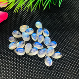 5X8 MM Pear Rainbow Moonstone Smooth Cabs, Pack of 5 Pc. Good Quality Cabochons AAAA Quality . Blue Moonstone