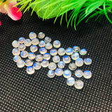 5MM Moonstone Round Rainbow  Cabs, Pack of 8 Pc. Good Quality Cabochons Code AAAA , Moonstone Cabochon