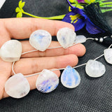 Moonstone 20MM Faceted Heart Shape briolette , Good quality and transparent stones