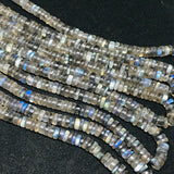 Labradorite Tyre shape or wheel Shape , size 4MM , AAA Quality , length 15 Inch . Blue Flash Labradorite , Labradorite Flat roundel
