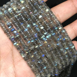 Labradorite Tyre shape or wheel Shape , size 4MM , AAA Quality , length 15 Inch . Blue Flash Labradorite , Labradorite Flat roundel