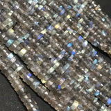 5MM Labradorite Faceted Tyre / wheel Shape  , AAA Quality  faceted beads, length 15 Inch . Blue Flash Labradorite , Faceted Roundel