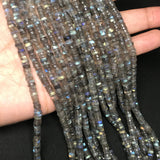 5MM Labradorite Faceted Tyre / wheel Shape  , AAA Quality  faceted beads, length 15 Inch . Blue Flash Labradorite , Faceted Roundel