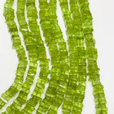 Peridot Slice shape Beads, Size 4MM , Natural Peridot in AAA Quality , Length 15 Inch . Peridot Heishi shape