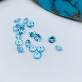Blue Topaz Round Cut 3mm - Pack of 10 Pcs - Swiss Blue Topaz Cut - Loose Stone - Natural Blue Topaz loose stone