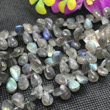 Labradorite 8X12 MM  Faceted Pear shape Briolettes, Natural Blue Flash Labradorite ,Top Quality -Labradorite Briolletes ,Length 8 Inch