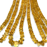 Citrine  Roundel shape,  Size 5-10MM , Natural citrine from Brazil . Citrine Graduated Strand . length 16"