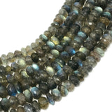 12MM Labradorite faceted Roundel , Natural labradorite with Blue Fire , length is 10" Top Quality , Hole size 1.00 MM , Bigger hole beads