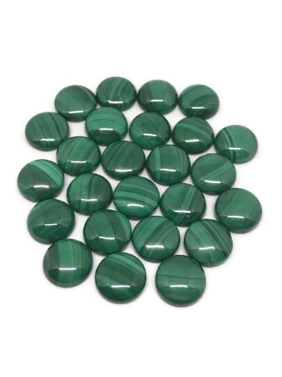 10MM Malachite Smooth Round Cabs, Top Quality Cabochon Pack of 4 Pc