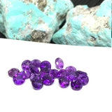 4MM Amethyst Round Cut  Pack of 8 pcs- African Amethyst Round Cut Stone - Natural Amethyst Loose Stone