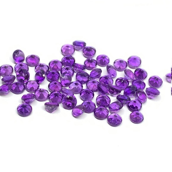 Amethyst Round Cut 3 mm Pack of 10 pcs- African Amethyst Round Cut Stone - Natural Amethyst Loose Stone