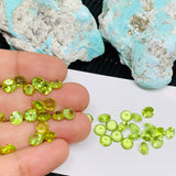 7MM Peridot Round faceted Pack of 1 PC - Natural Peridot Round Cut - Peridot loose Stones .Peridot faceted cabs