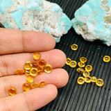 6mm Citrine Round Cabochons - Good yellow color cabs, Natural Citrine Cabs , Pack of 4 pcs