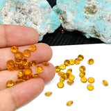 6MM Citrine Round Cut Pack of 2 pcs  AAA Quality- Natural Citrine  Cut Cabochon - Citrine Loose Stone