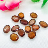 Hessonite Garnet  13X9 MM faceted cabs,  Good quality Cabochons , Brown garnet faceted cabs , , Mozambique mine , Pack of 2 pc.