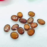 Hessonite Garnet  13X9 MM faceted cabs,  Good quality Cabochons , Brown garnet faceted cabs , , Mozambique mine , Pack of 2 pc.