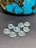 Aquamarine Round Cabs 7 mm - Code #B3 - Aquamarine cabochon Pack of 2 Pcs Good Quality cabs- Blue Aquamarine