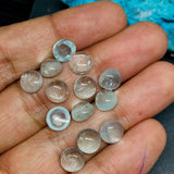 Aquamarine Round Cabs 7 mm - Code #B1 - Aquamarine cabochon Pack of 2 Pcs AAA Quality cabs- Blue Aquamarine