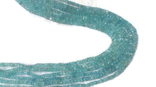 Aquamarine faceted Rondelles AAA grade, size 3-3.5mm, Length 14